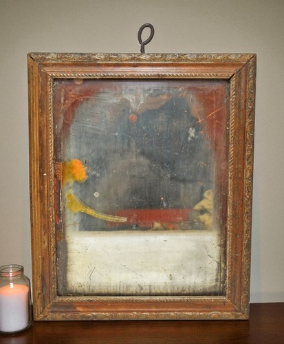 Antique wooden mirror - wooden,