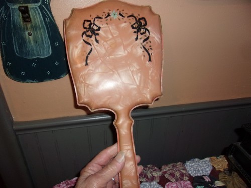 Celluloid hand mirror very - celluloid,
